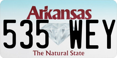 AR license plate 535WEY