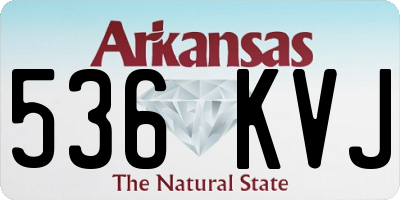 AR license plate 536KVJ