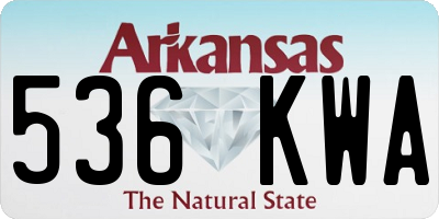 AR license plate 536KWA
