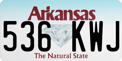AR license plate 536KWJ