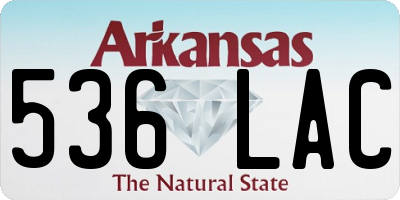 AR license plate 536LAC