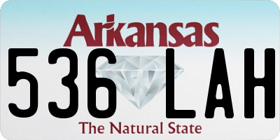 AR license plate 536LAH