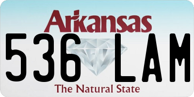 AR license plate 536LAM