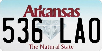 AR license plate 536LAO