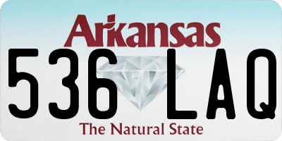 AR license plate 536LAQ