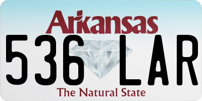AR license plate 536LAR