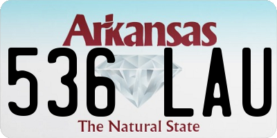 AR license plate 536LAU