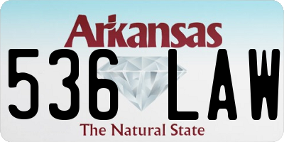 AR license plate 536LAW