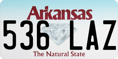AR license plate 536LAZ