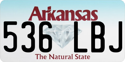 AR license plate 536LBJ