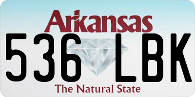 AR license plate 536LBK