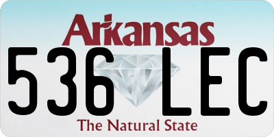 AR license plate 536LEC