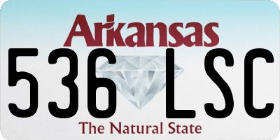 AR license plate 536LSC