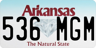 AR license plate 536MGM