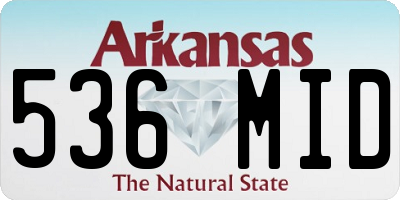 AR license plate 536MID