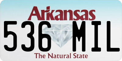 AR license plate 536MIL