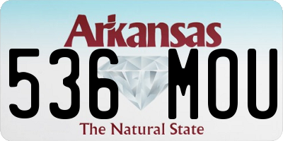 AR license plate 536MOU