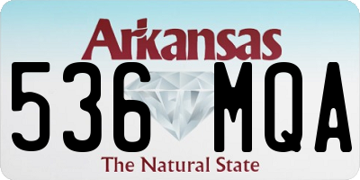 AR license plate 536MQA