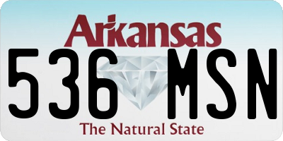 AR license plate 536MSN