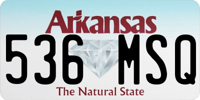 AR license plate 536MSQ