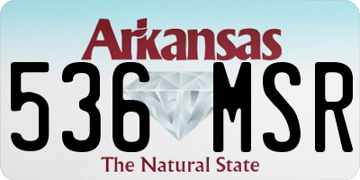 AR license plate 536MSR