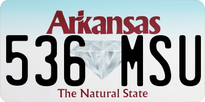 AR license plate 536MSU