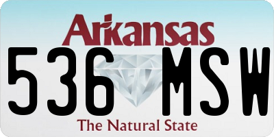 AR license plate 536MSW
