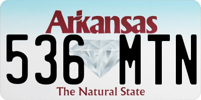 AR license plate 536MTN
