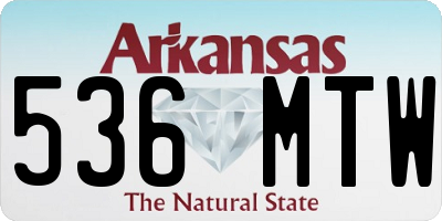AR license plate 536MTW