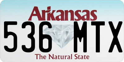 AR license plate 536MTX