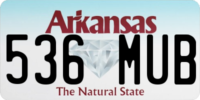 AR license plate 536MUB