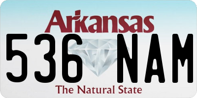 AR license plate 536NAM