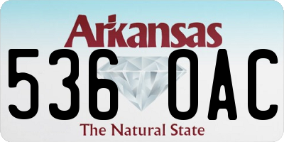 AR license plate 536OAC