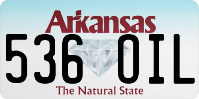 AR license plate 536OIL