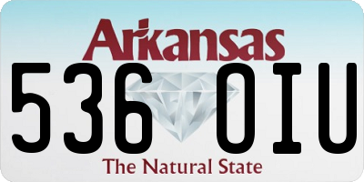 AR license plate 536OIU
