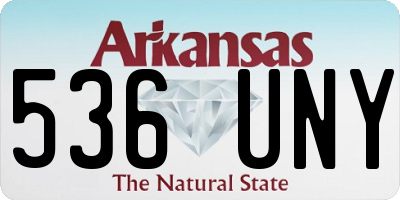 AR license plate 536UNY