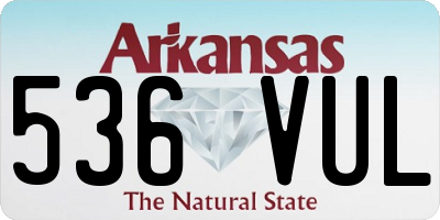 AR license plate 536VUL