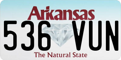 AR license plate 536VUN