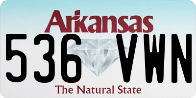 AR license plate 536VWN
