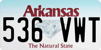 AR license plate 536VWT