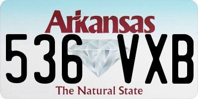 AR license plate 536VXB