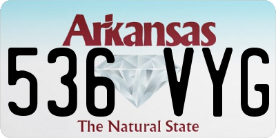 AR license plate 536VYG