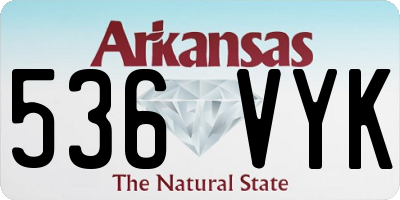 AR license plate 536VYK