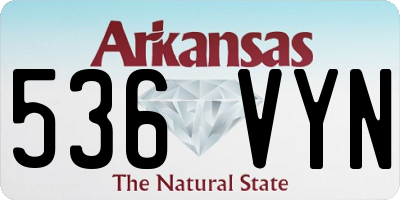 AR license plate 536VYN