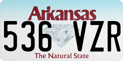 AR license plate 536VZR