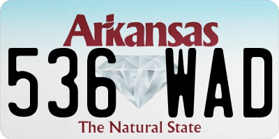 AR license plate 536WAD