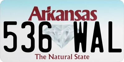 AR license plate 536WAL