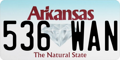 AR license plate 536WAN