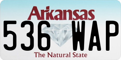 AR license plate 536WAP