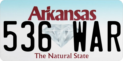 AR license plate 536WAR